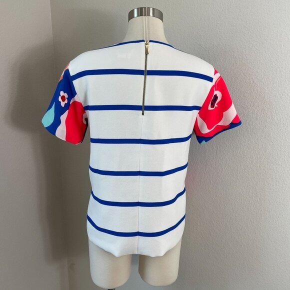 Kate Spade New York Womens 4 Ramona Multi Floral Top Short Sleeve Shirt - Picture 9 of 14